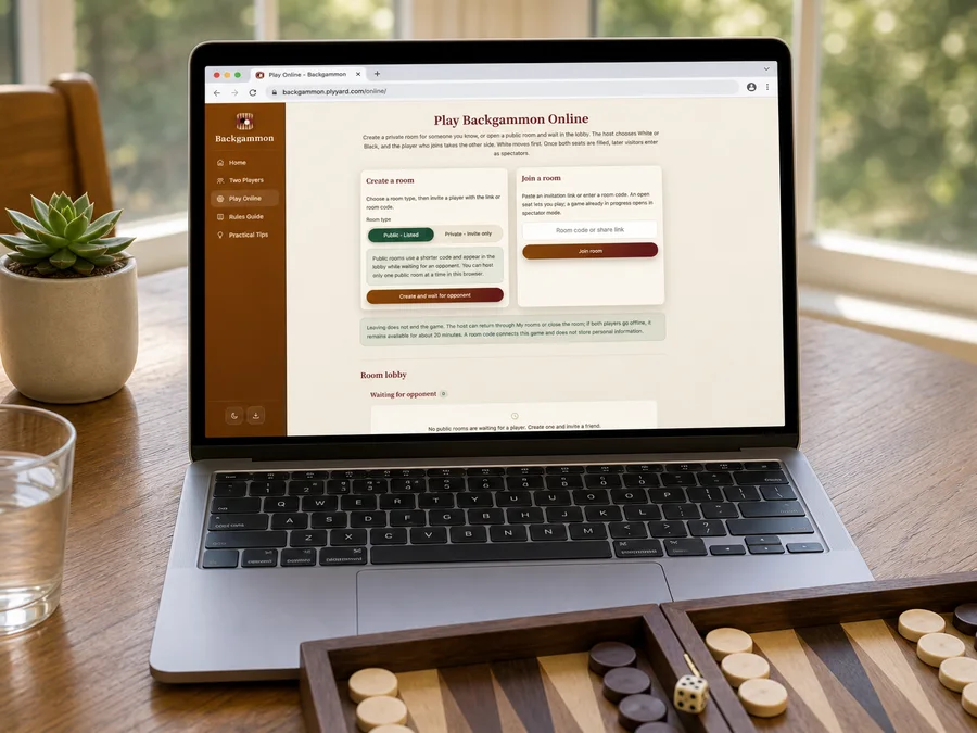 Seats and spectator status in an online backgammon room