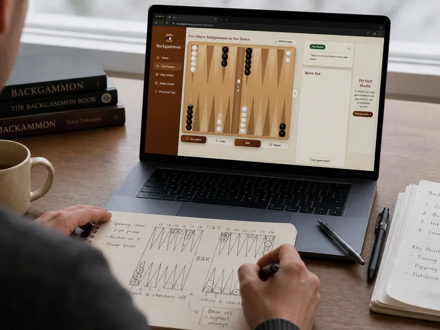 Replaying a same-device backgammon game from the move list